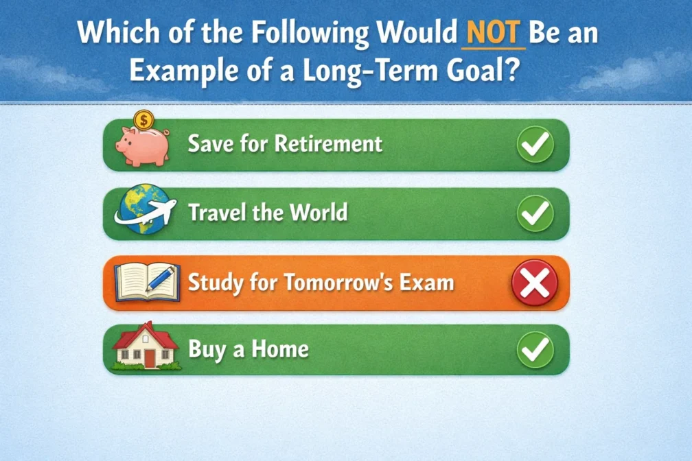 Which of the Following Would Not Be an Example of a Long-Term Goal?